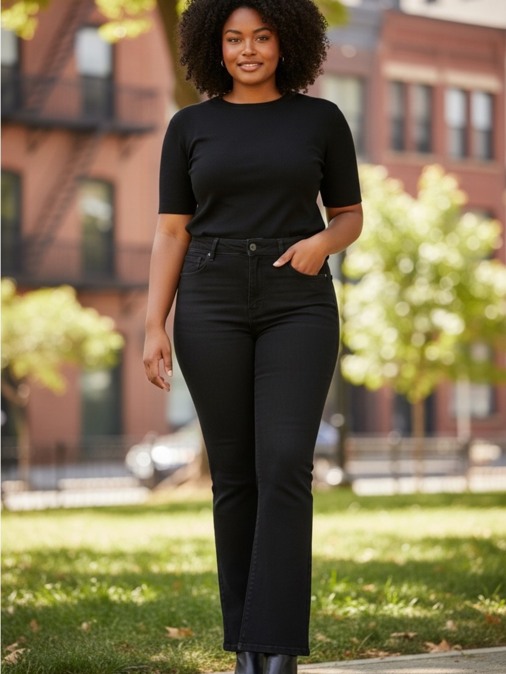 Aritzia Black Wide-Leg Flare Jeans